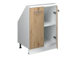 Móvel De Arrumação*Vicco Armário de cozinha para sótão inclinado carvalho artesanal 60x46x81.6 r-line Natural claro