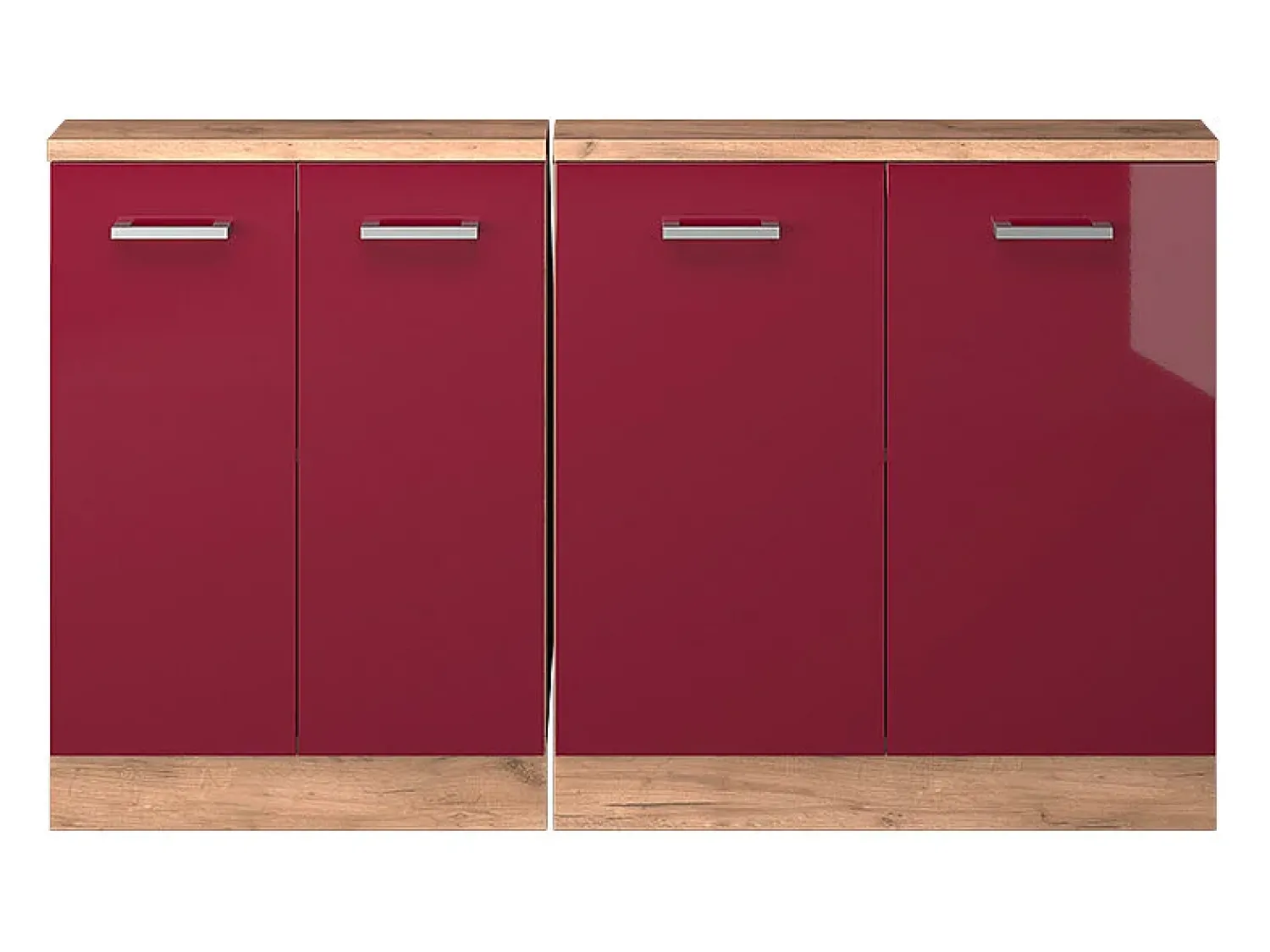 Móvel De Arrumação*Vicco Armário de cozinha para sótão inclinado alto brilho 140x46x81.6 r-line Vermelho