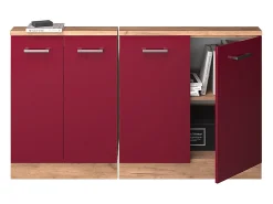 Móvel De Arrumação*Vicco Armário de cozinha para sótão inclinado alto brilho 140x46x81.6 r-line Vermelho