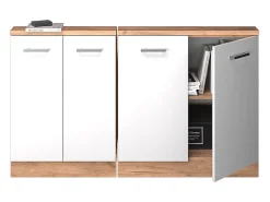 Móvel De Arrumação|Vicco Armário de cozinha para sótão inclinado alto brilho 140x46x81.6 r-line Branco