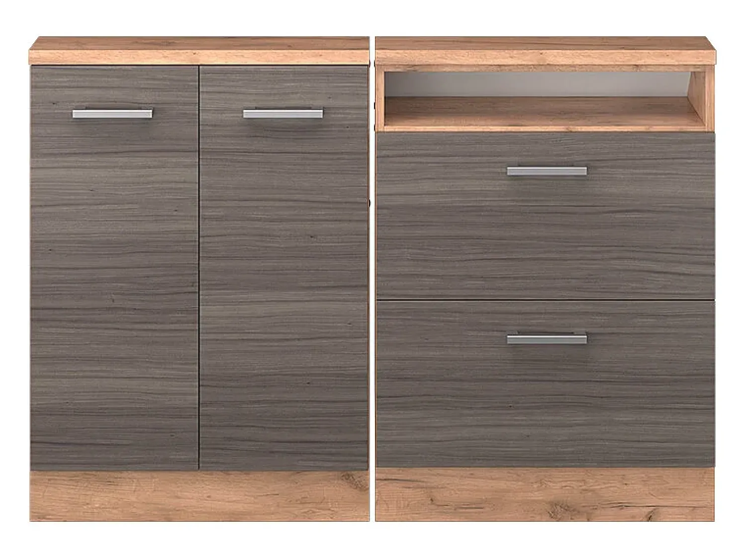 Móvel De Arrumação|Vicco Armário de cozinha para sótão inclinado cinza nobre 120x46x81.6 r-line Cinzento claro