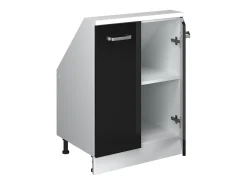 Móvel De Arrumação*Vicco Armário de cozinha para sótão inclinado alto brilho 60x46x81.6 r-line Preto