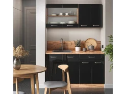 Vicco Armário de cozinha para sótão inclinado alto brilho 140x46x81.6 r-line^ Móvel De Arrumação