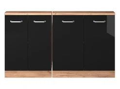 Vicco Armário de cozinha para sótão inclinado alto brilho 140x46x81.6 r-line^ Móvel De Arrumação