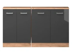 Móvel De Arrumação|Vicco Armário de cozinha para sótão inclinado antracite alto brilho 140x46x81.6 r-line Cinza antracite