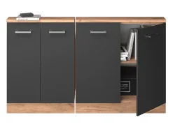 Móvel De Arrumação|Vicco Armário de cozinha para sótão inclinado antracite alto brilho 140x46x81.6 r-line Cinza antracite