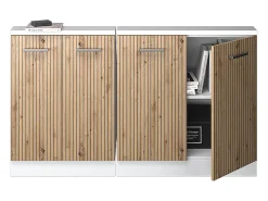 Móvel De Arrumação*Vicco Armário de cozinha para sótão inclinado carvalho artesanal 140x46x81.6 r-line Natural claro