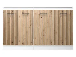 Móvel De Arrumação*Vicco Armário de cozinha para sótão inclinado carvalho artesanal 140x46x81.6 r-line Natural claro