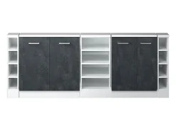 Best Vicco Armário de cozinha para sótão inclinado concreto 210x46x81.6 r-line Preto