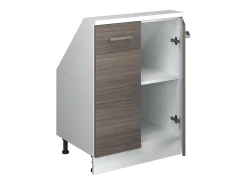 New Vicco Armário de cozinha para sótão inclinado cinza nobre 60x46x81.6 r-line Cinzento claro