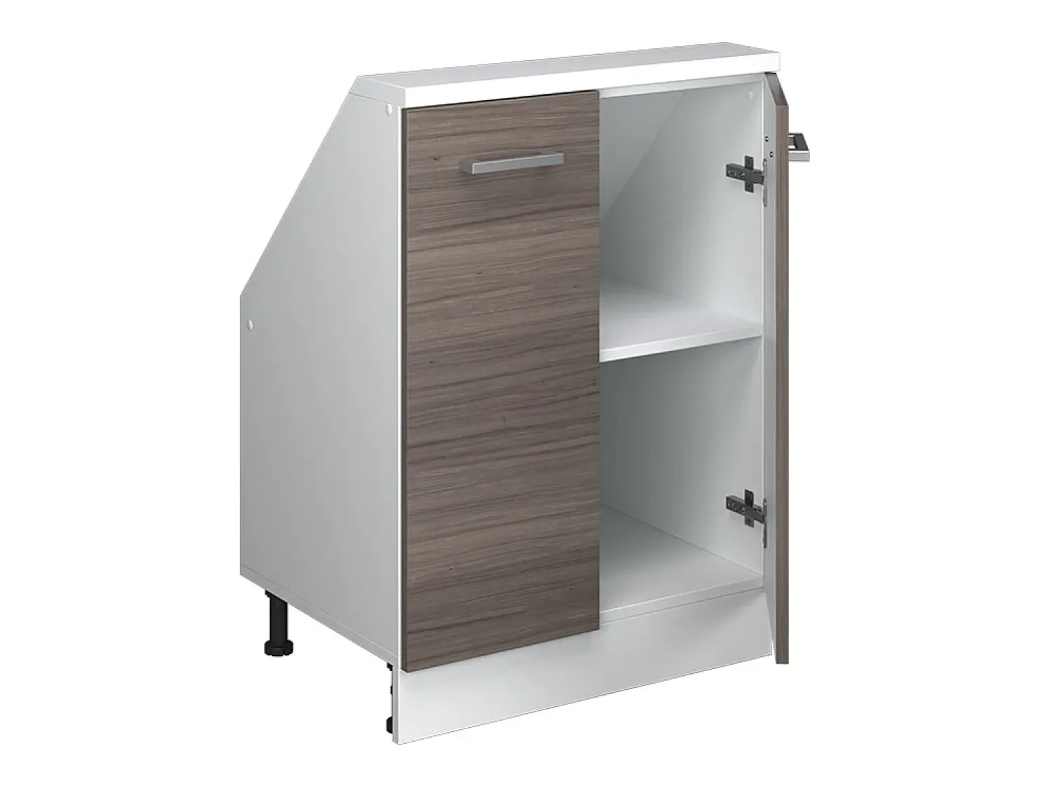 New Vicco Armário de cozinha para sótão inclinado cinza nobre 60x46x81.6 r-line Cinzento claro