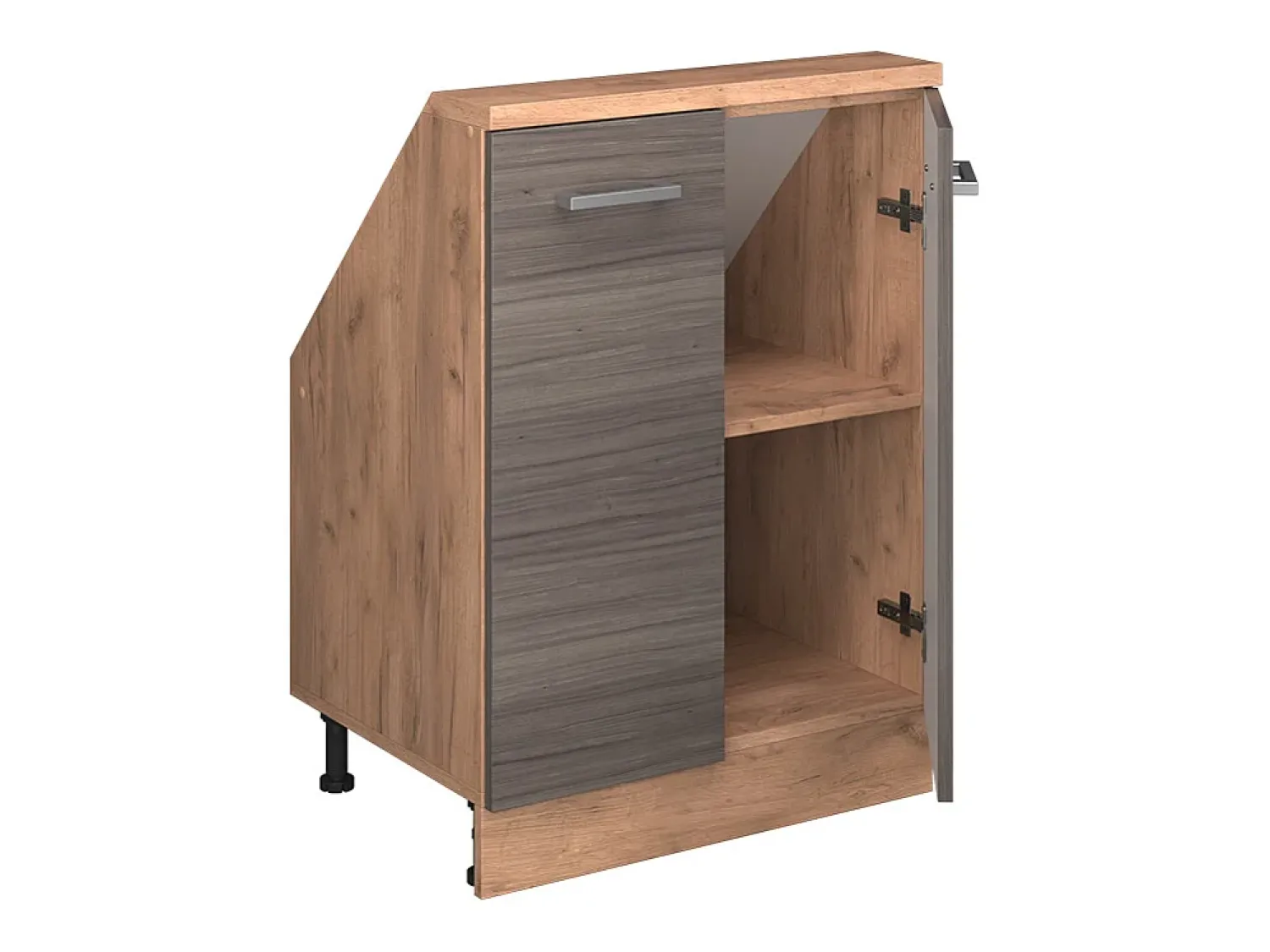 Online Vicco Armário de cozinha para sótão inclinado cinza nobre 60x46x81.6 r-line Cinzento claro