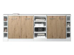 Vicco Armário de cozinha para sótão inclinado carvalho artesanal 210x46x81.6 r-line^ Móvel De Arrumação