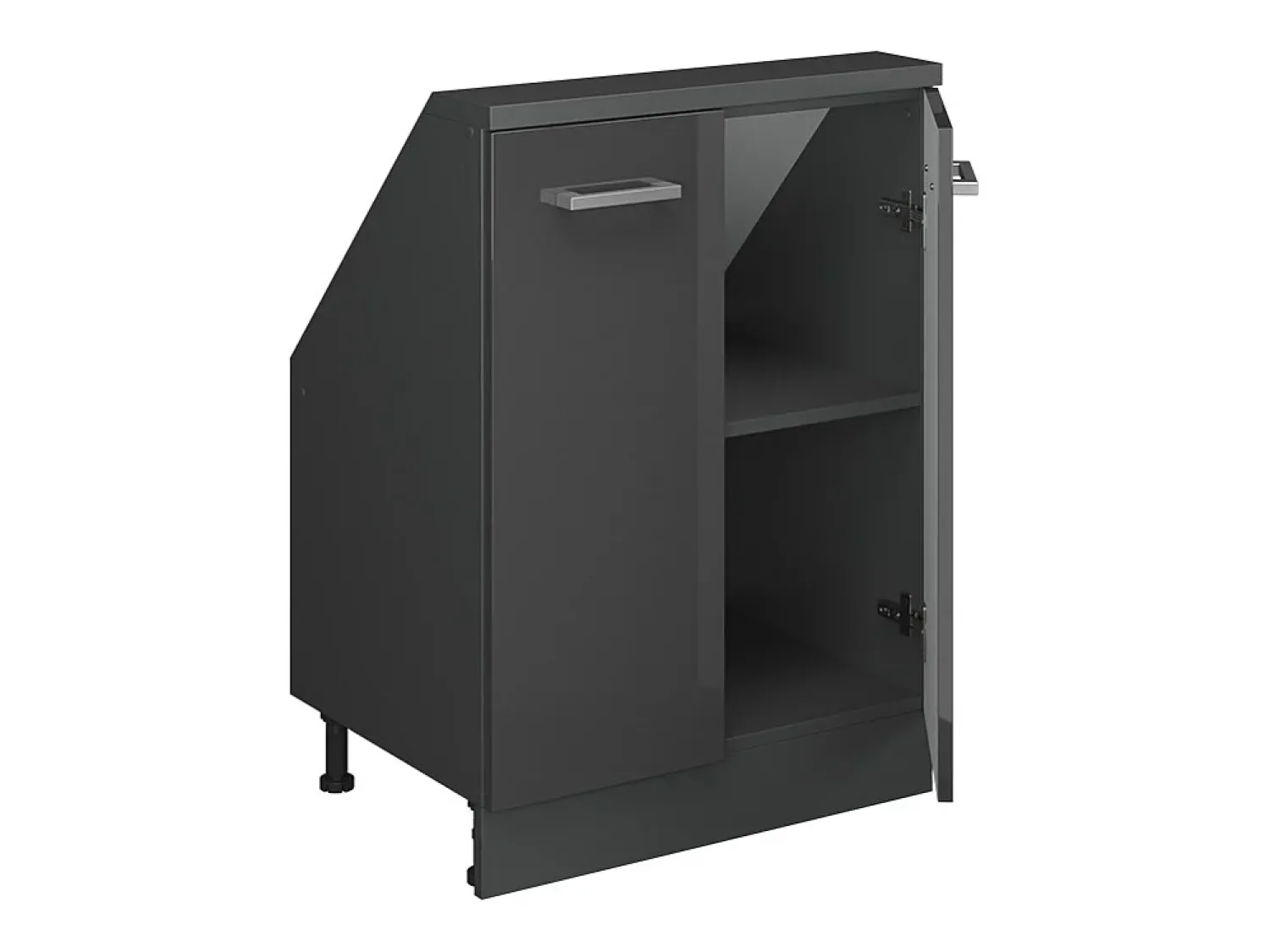 Discount Vicco Armário de cozinha para sótão inclinado antracite alto brilho 60x46x81.6 r-line Cinza antracite