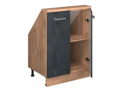 Móvel De Arrumação*Vicco Armário de cozinha para sótão inclinado concreto 60x46x81.6 r-line Preto