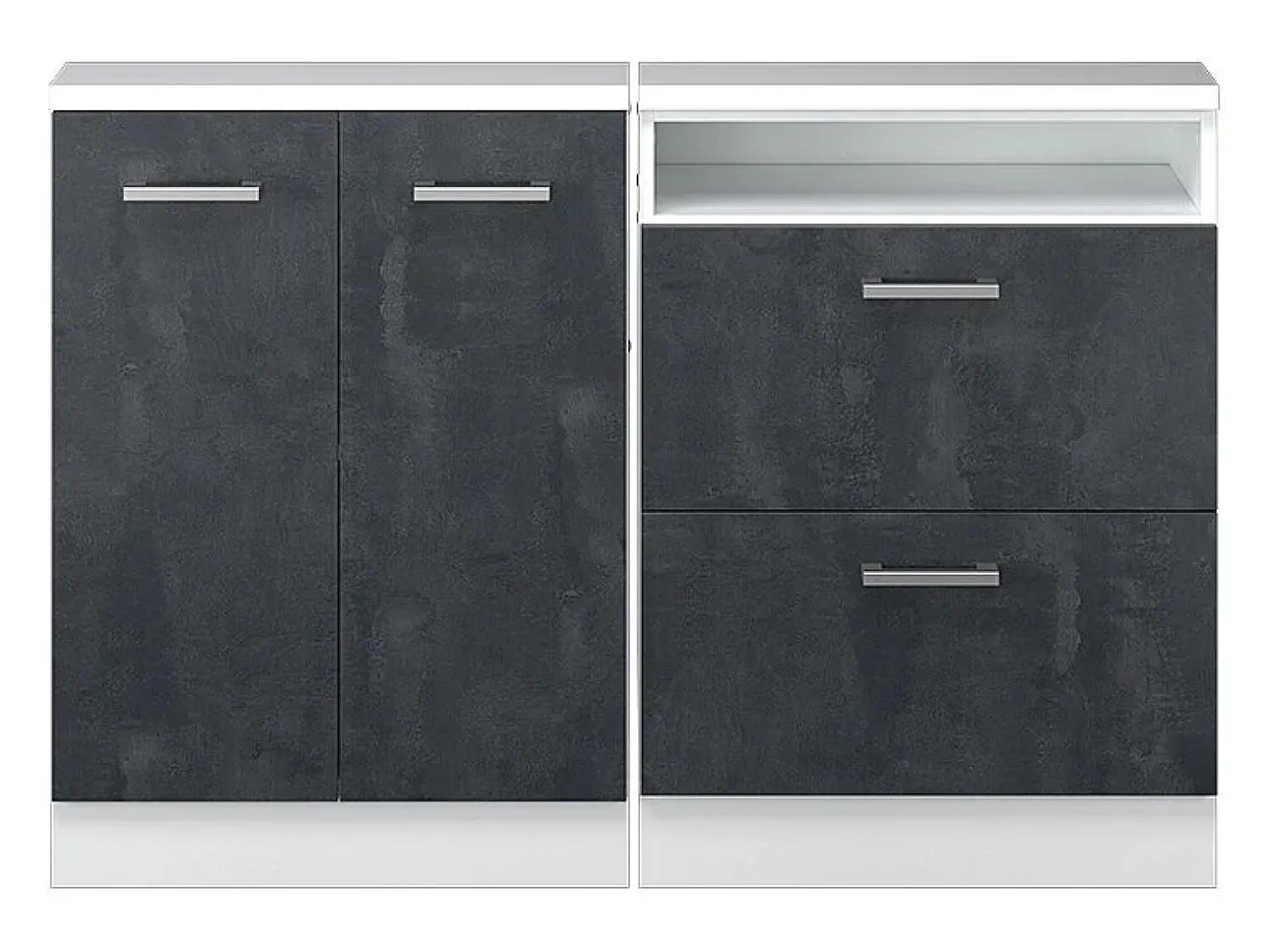 Hot Vicco Armário de cozinha para sótão inclinado concreto 120x46x81.6 r-line Preto