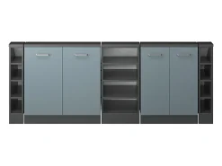 Vicco Armário de cozinha para sótão inclinado -cinza 210x46x81.6 r-line^ Móvel De Arrumação