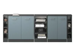 Vicco Armário de cozinha para sótão inclinado -cinza 210x46x81.6 r-line^ Móvel De Arrumação