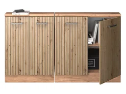 Móvel De Arrumação|Vicco Armário de cozinha para sótão inclinado carvalho artesanal 140x46x81.6 r-line Natural claro