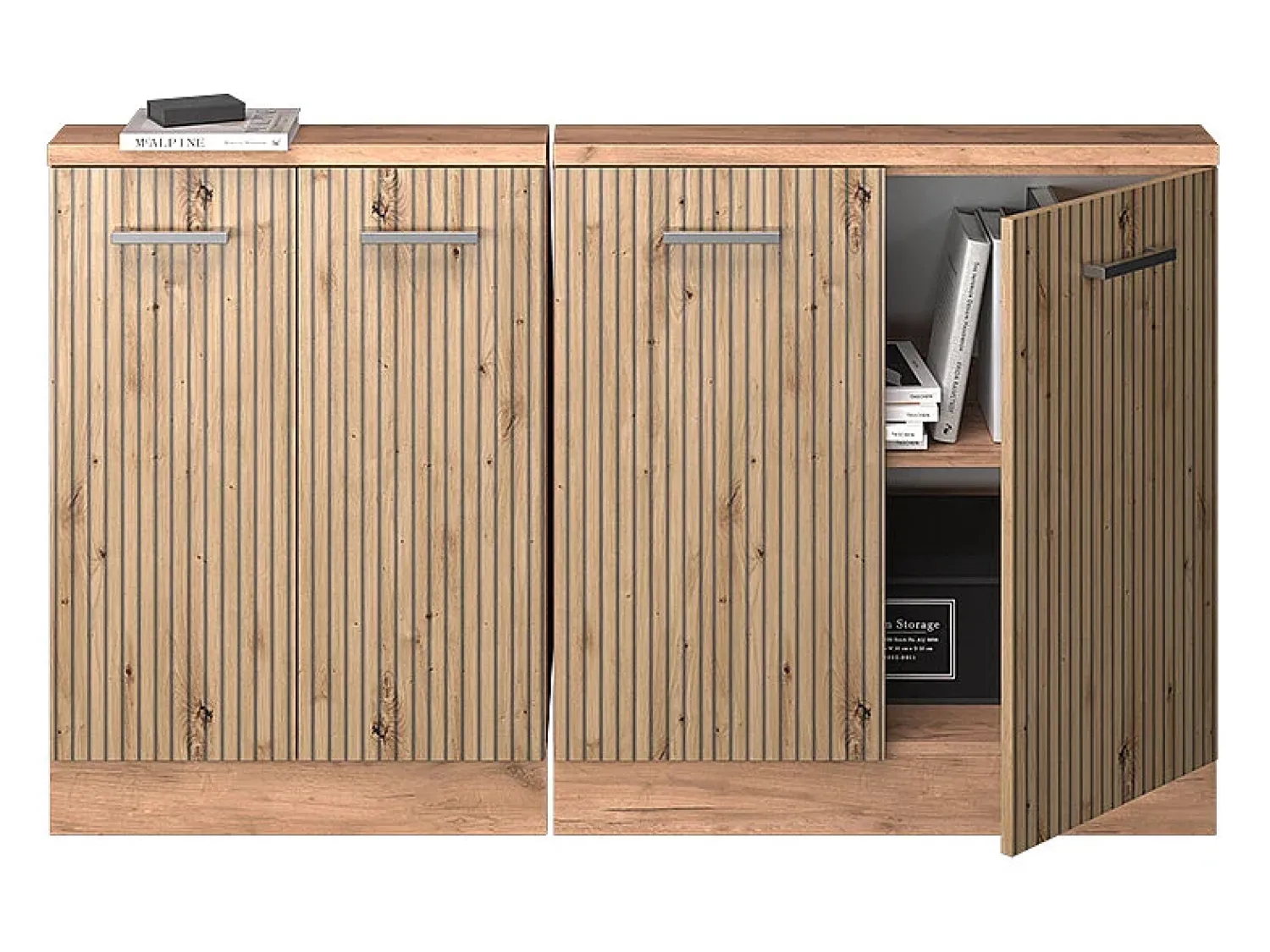 Móvel De Arrumação|Vicco Armário de cozinha para sótão inclinado carvalho artesanal 140x46x81.6 r-line Natural claro