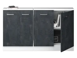 Móvel De Arrumação|Vicco Armário de cozinha para sótão inclinado concreto 140x46x81.6 r-line Preto