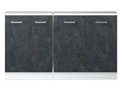 Móvel De Arrumação|Vicco Armário de cozinha para sótão inclinado concreto 140x46x81.6 r-line Preto