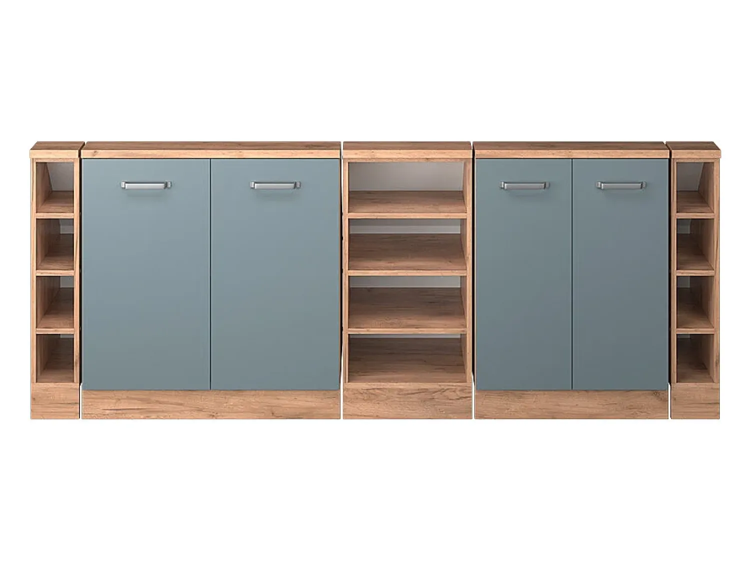 Móvel De Arrumação*Vicco Armário de cozinha para sótão inclinado -cinza 210x46x81.6 r-line Azul