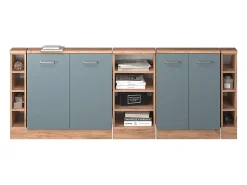 Móvel De Arrumação*Vicco Armário de cozinha para sótão inclinado -cinza 210x46x81.6 r-line Azul