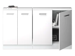 Móvel De Arrumação*Vicco Armário de cozinha para sótão inclinado alto brilho 140x46x81.6 r-line Branco