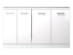 Móvel De Arrumação*Vicco Armário de cozinha para sótão inclinado alto brilho 140x46x81.6 r-line Branco