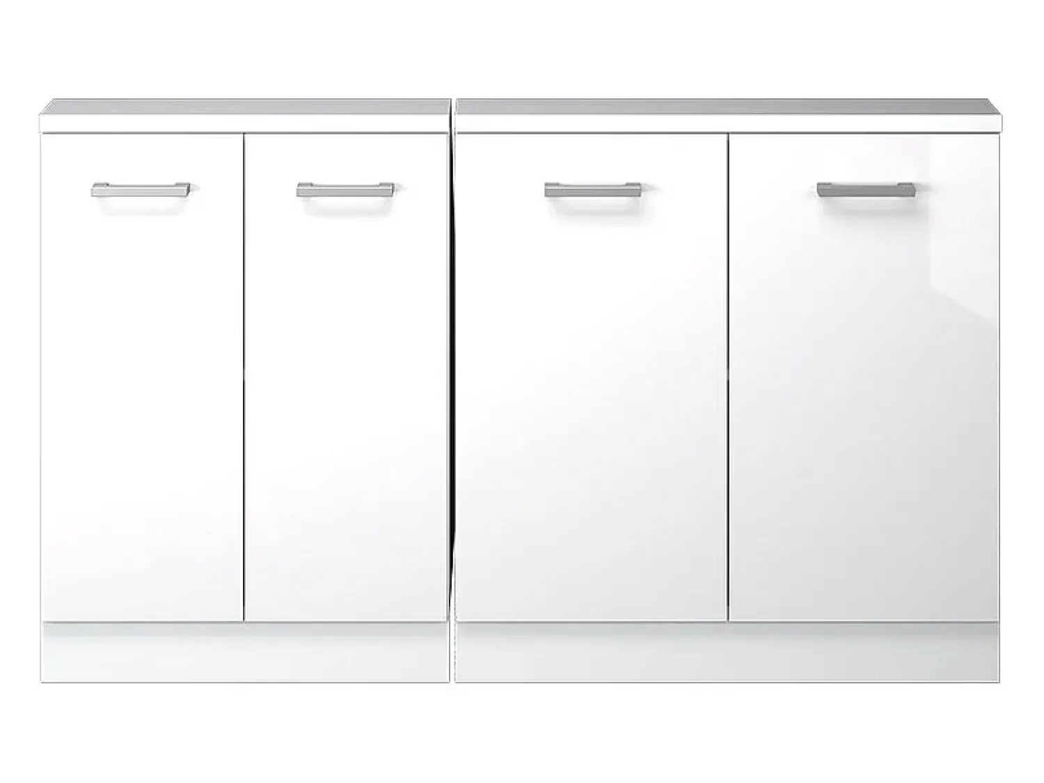 Móvel De Arrumação*Vicco Armário de cozinha para sótão inclinado alto brilho 140x46x81.6 r-line Branco