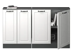 Móvel De Arrumação|Vicco Armário de cozinha para sótão inclinado casa de campo branca 140x46x81.6 r-line Branco sujo