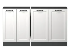 Móvel De Arrumação|Vicco Armário de cozinha para sótão inclinado casa de campo branca 140x46x81.6 r-line Branco sujo