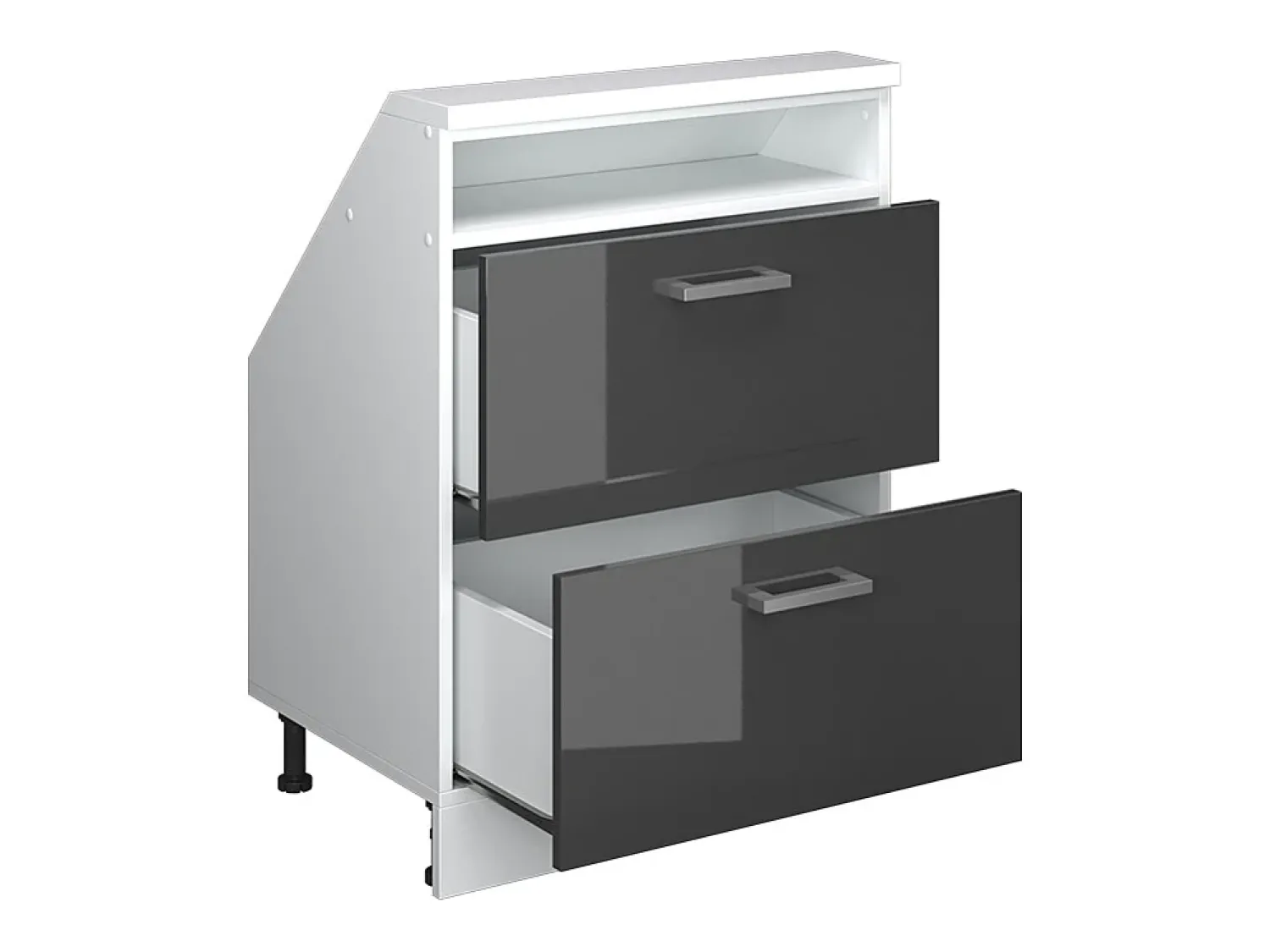 Vicco Armário de cozinha para sótão inclinado antracite alto brilho 60x46x81.6 r-line^ Móvel De Arrumação