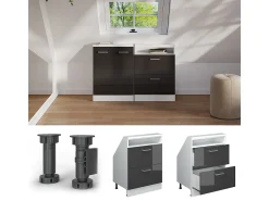 Vicco Armário de cozinha para sótão inclinado antracite alto brilho 60x46x81.6 r-line^ Móvel De Arrumação