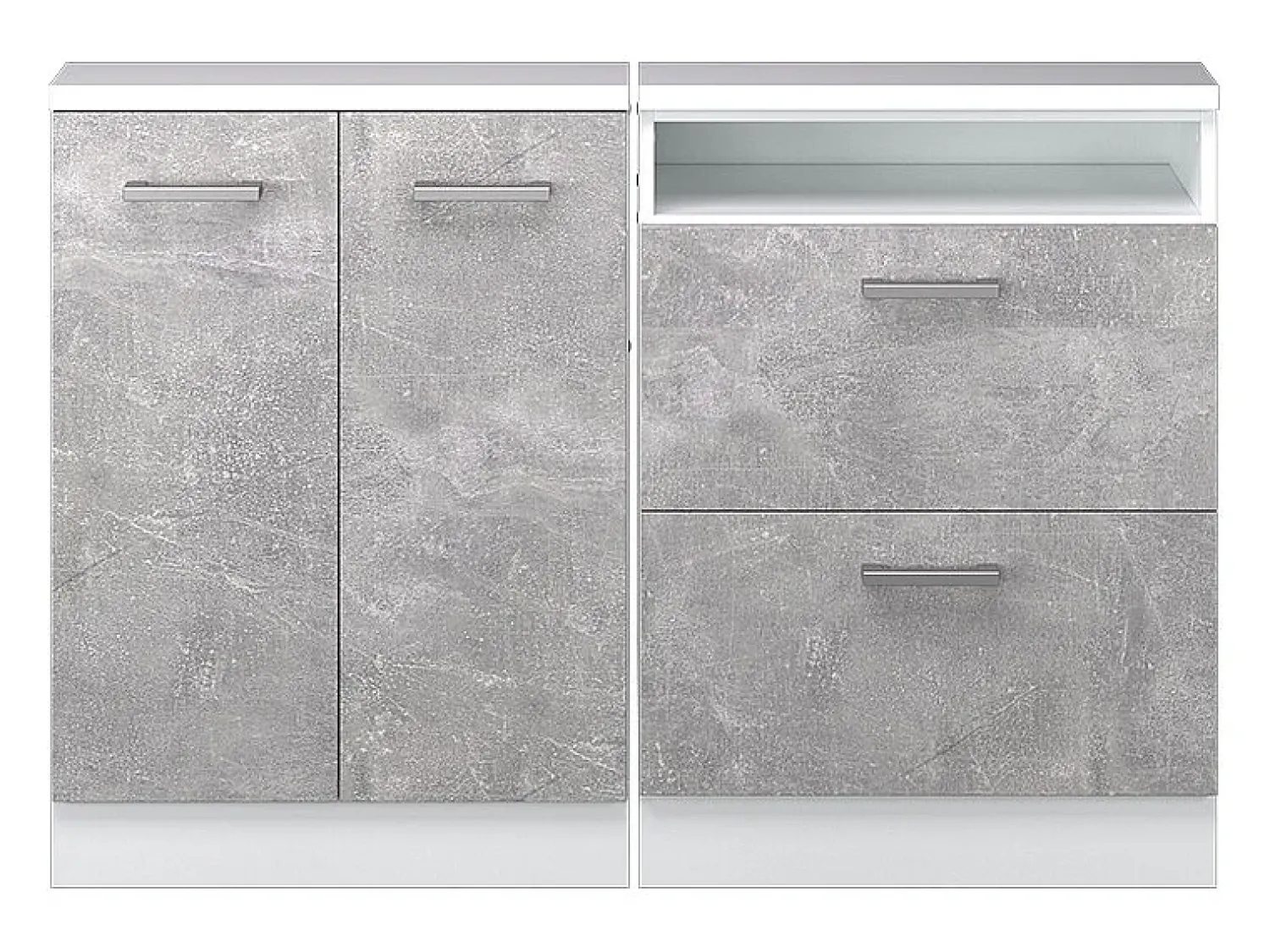 Móvel De Arrumação*Vicco Armário de cozinha para sótão inclinado betão 120x46x81.6 r-line Cinzento claro