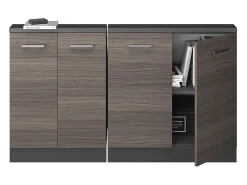 Móvel De Arrumação*Vicco Armário de cozinha para sótão inclinado cinza nobre 140x46x81.6 r-line Cinzento claro