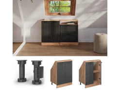 Outlet Vicco Armário de cozinha para sótão inclinado casa de campo antracite 60x46x81.6 r-line Cinza antracite