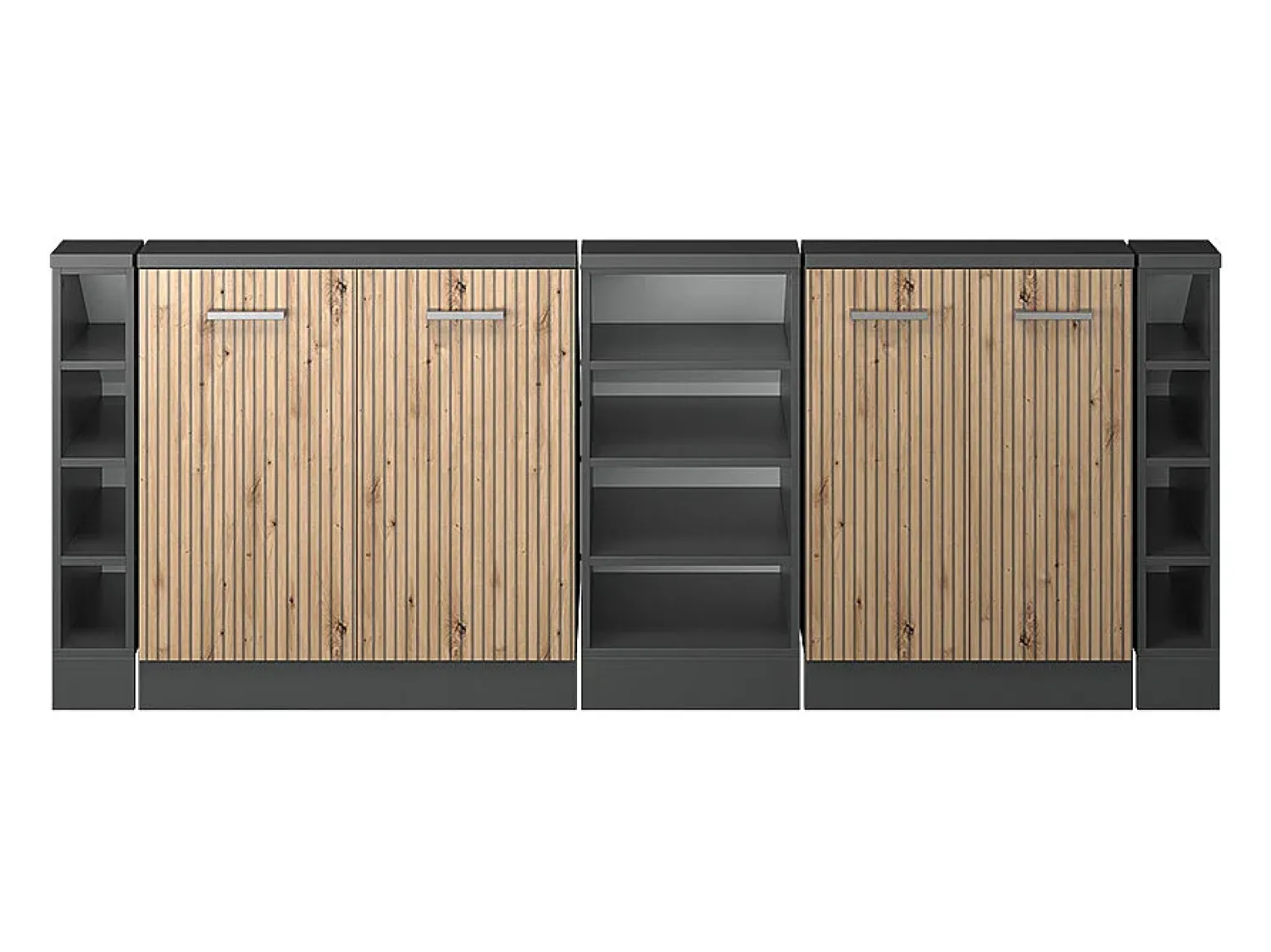 Online Vicco Armário de cozinha para sótão inclinado carvalho artesanal 210x46x81.6 r-line Natural claro