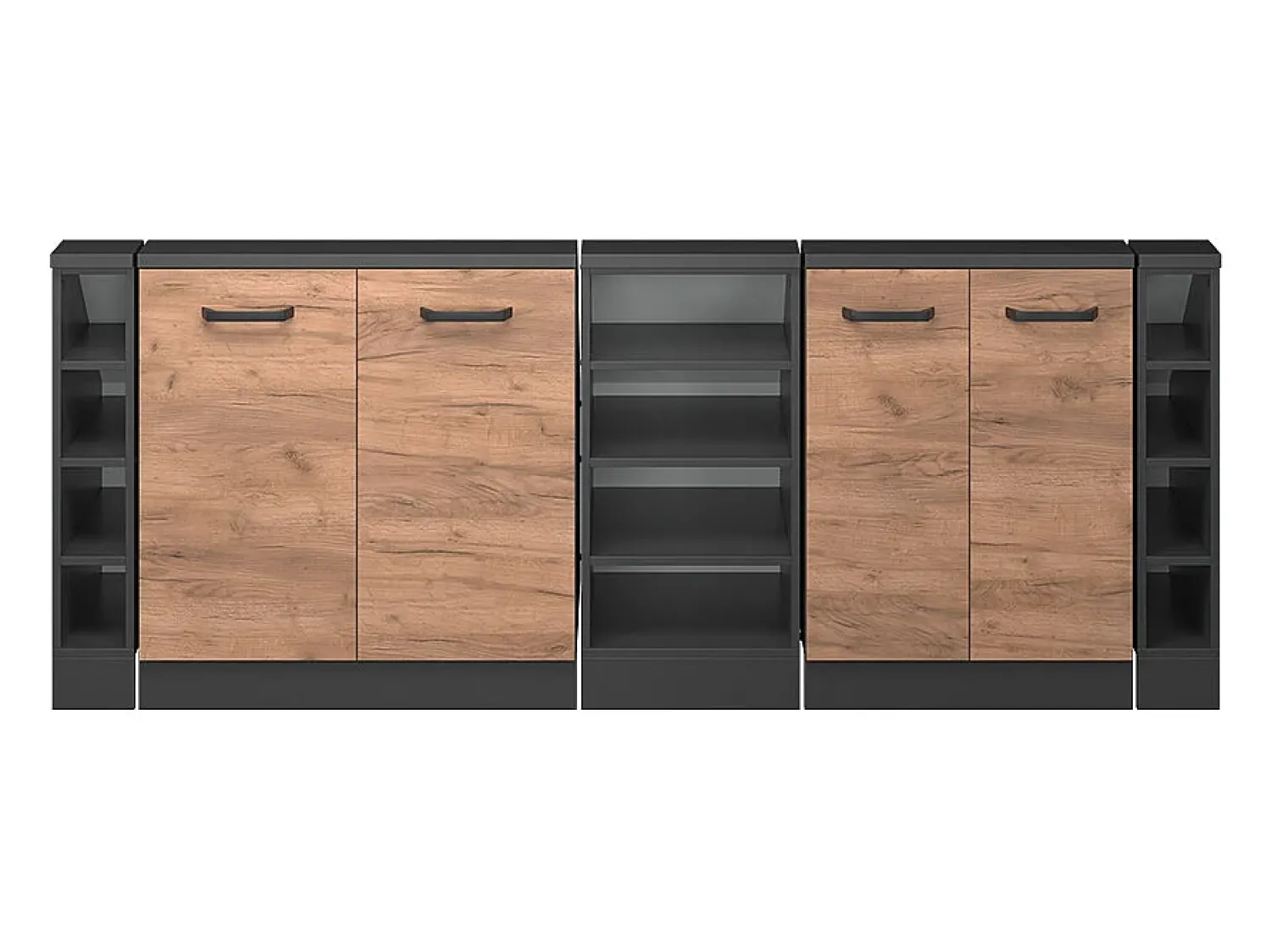 Outlet Vicco Armário de cozinha para sótão inclinado carvalho goldkraft 210x46x81.6 r-line Natural escuro
