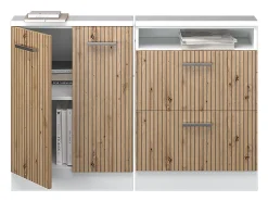 Móvel De Arrumação|Vicco Armário de cozinha para sótão inclinado carvalho artesanal 120x46x81.6 r-line Natural claro