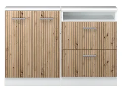 Móvel De Arrumação|Vicco Armário de cozinha para sótão inclinado carvalho artesanal 120x46x81.6 r-line Natural claro