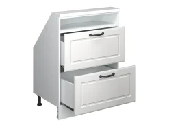 Best Vicco Armário de cozinha para sótão inclinado casa de campo branca 60x46x81.6 r-line Branco sujo