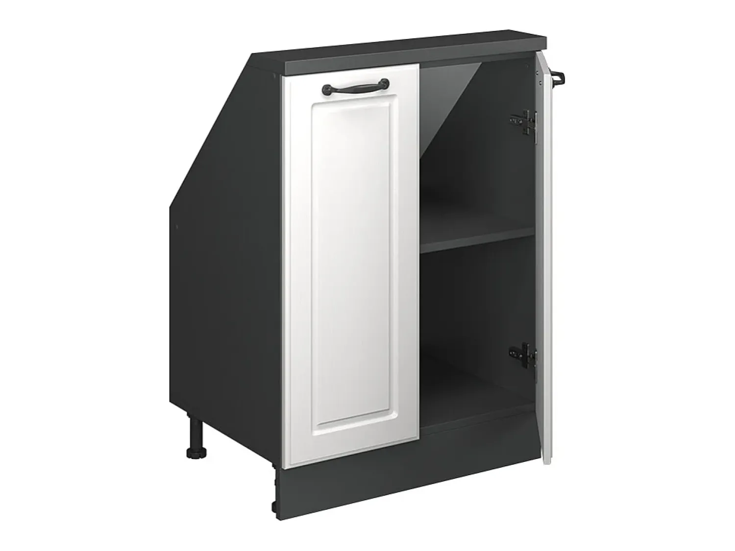Vicco Armário de cozinha para sótão inclinado casa de campo branca 60x46x81.6 r-line^ Móvel De Arrumação
