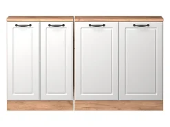 Clearance Vicco Armário de cozinha para sótão inclinado casa de campo branca 140x46x81.6 r-line Branco sujo