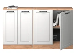 Clearance Vicco Armário de cozinha para sótão inclinado casa de campo branca 140x46x81.6 r-line Branco sujo