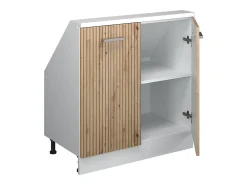 Vicco Armário de cozinha para sótão inclinado carvalho artesanal 80x46x81.6 r-line^ Móvel De Arrumação