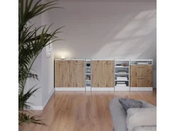 Vicco Armário de cozinha para sótão inclinado carvalho artesanal 80x46x81.6 r-line^ Móvel De Arrumação