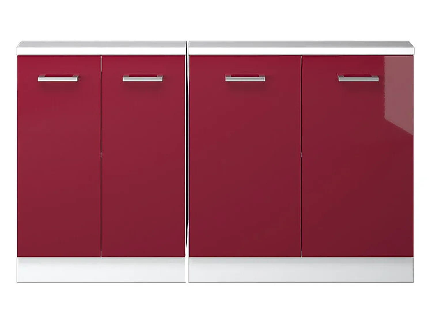 Móvel De Arrumação|Vicco Armário de cozinha para sótão inclinado brilhante/branco 140x46x81.6 r-line Vermelho