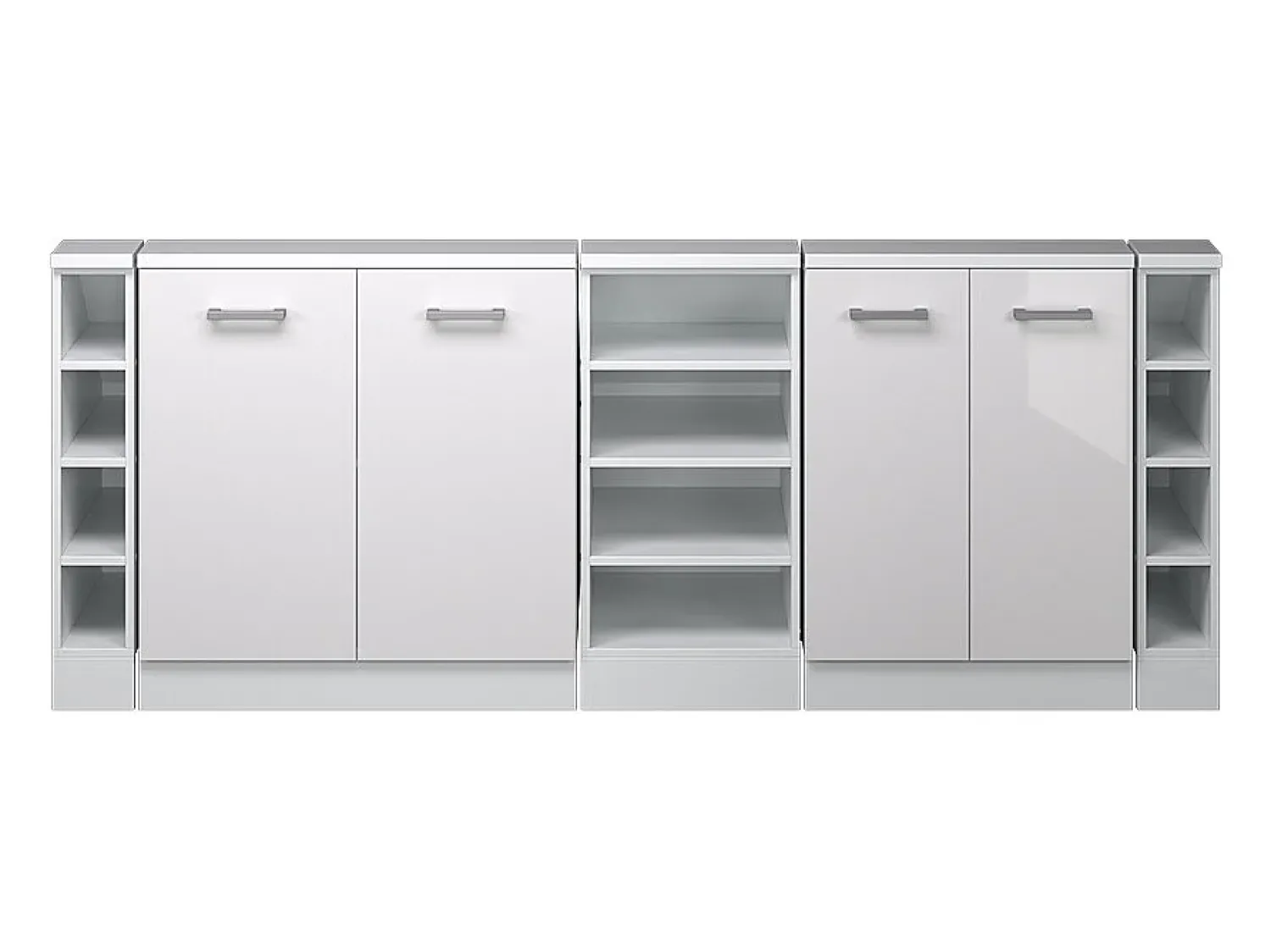 Móvel De Arrumação*Vicco Armário de cozinha para sótão inclinado alto brilho 210x46x81.6 r-line Branco